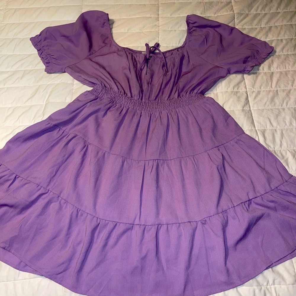Perfectly Priscilla lavender mid dress Plus size